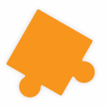 Oranžový dílek puzzle